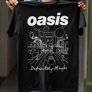 Definitely Maybe Line Drawing Official Reunion Tour Oasis T Shirt